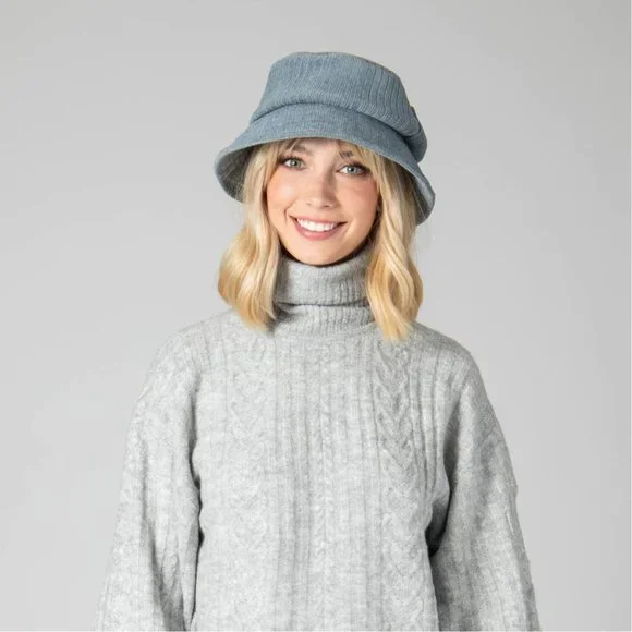 NWT Anthropologie + San Diego Hat Co. Cozy and Chic Bucket Hat Blue (ONE SIZE) - Picture 13 of 16